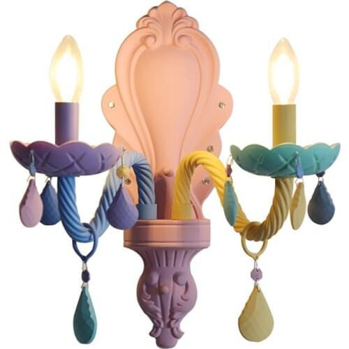 Modern Crystal Wall Lamp Nordic Decor Childrens Room Wall Light Fixture LED Eye Protection Lighting Simple Bedroom Bedside Lamp