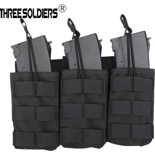 Tactical Modular Triple Open Top Magazine Molle Pouch Airsoft Military Paintball Gear Vest Accessory Pack for G36