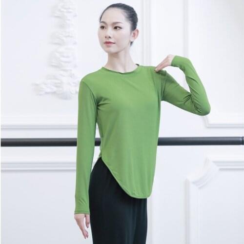 Adult Modal Latin Belly Dance Top Long Sleeve Shirt Practice Costume for Sale Women Dancing Clothes Dancer Wear Clothing