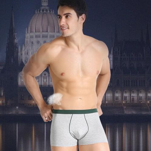 Wholesale factory direct two yards modal breathable mens underwear bamboo fiber solid color male boxer