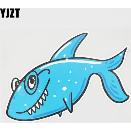 YJZT 15.6CMX11.7CM Blue Fish Car Sticker Superior Quality Pvc Decal Window 6A-0285