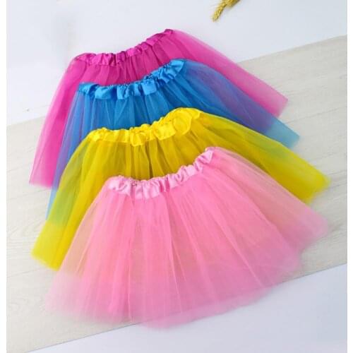 3 Layer Children Kids Girls Elastic Band Gauze Dance Ballet Princess Tutu Skirt for kids girl