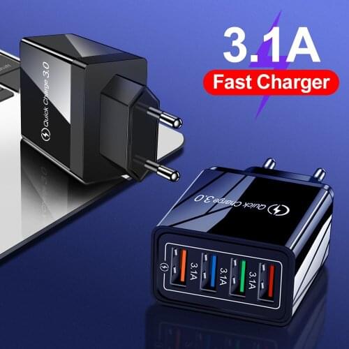 USB Charger Quick Charge 3.0 4.0 EU/US Plug Tablet Chargers For iphone 12 Huawei Fast Charging Universal Wall Mobile Phone