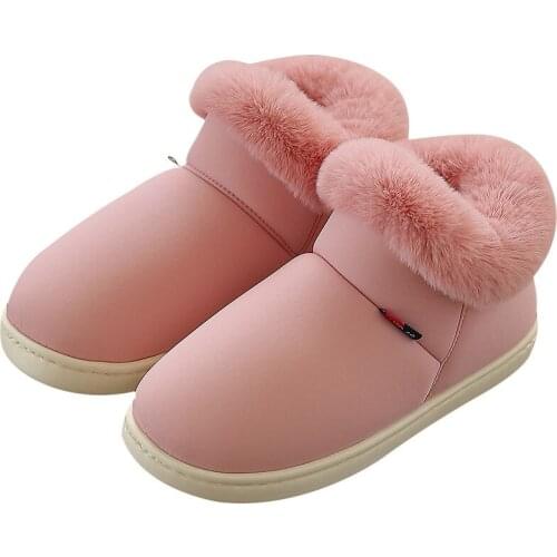 2019 Women Snow Boots Winter Warm Fur Ankle Boots Couple Thick Sole Cotton Shoes Woman Flats Waterproof Anti-skid Boot YYJ241