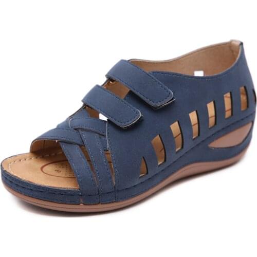 Womens Sandals New 2021 Retro Sandals Car Line Casual Shoes Woven Wedge Light Shoes Slippers Fashion Sandals FootwearLarge Size