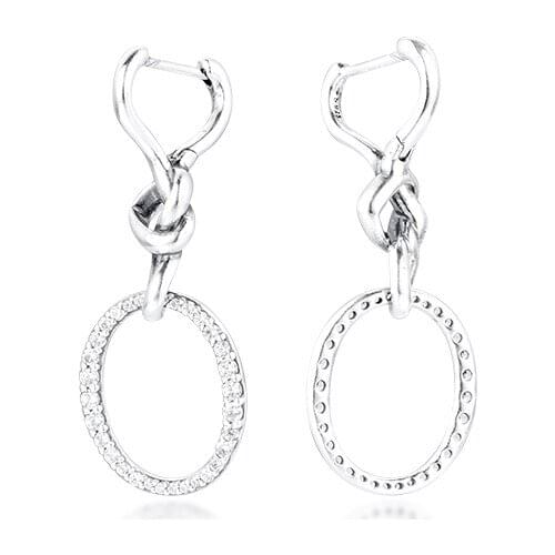 Knotted Heart Dangle Earrings 925 Sterling Silver Jewelry For Woman Make up Fashion Female Earrings Party Jewelry Wholesale