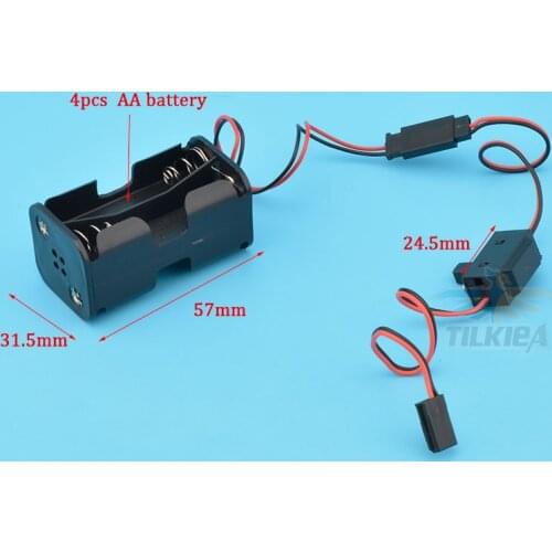 1PCS Rc Boat on / off power switch Receiver 4 x AA Battery Holder With Futaba Plug For Rc Boat Receiver Cars Heli Planes