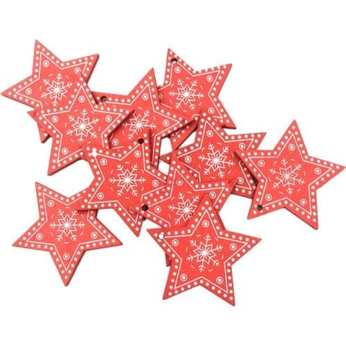 10PCS Unfinished DIY Wooden Christmas Ornaments Wood Holiday Hanging Decorations for Hanging Embellishments Crafts Centerpieces