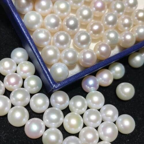 3A High gloss flawless roundness natural loose pearl 2.5 mm-11.5mm all different size half hole drills freshwater pearl