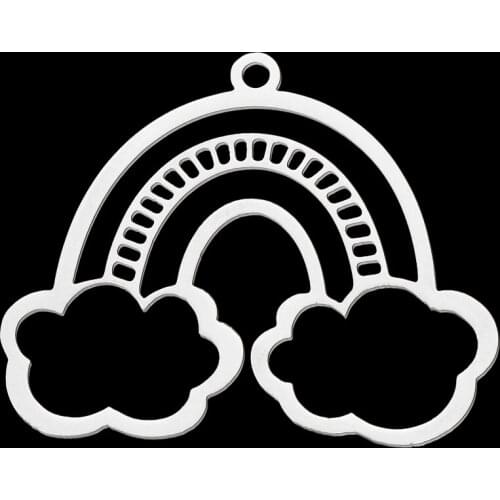 5pcs/lot 100% Stainless Steel Rainbow Cloud DIY Earring Pendant Charm Wholesale Factory Prices Finding Supplies Never Fade