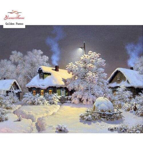 Diamond Painting Full Square 5D Diy Daimond Embroidery Diamant Mosaic Sale Displasy Broderie Diamant Winter Landscape 12