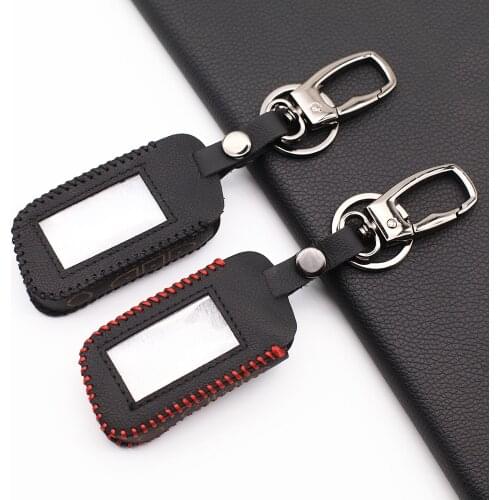 Atobabi leather key case for starline a39 a96 a93 a36 a63 2-way car alarm system lcd remote control keychain cover