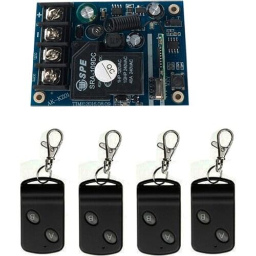 DC12V 24V 36V 48V 10A 1CH Wireless Remote Control Switch Transmitter with Two-button Receiver for Appliances Gate Garage Door