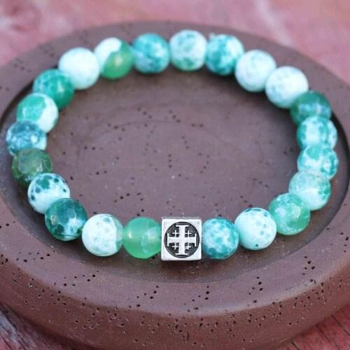 Jerusalem Stone Bracelet Holy Cross Orthodox Collection Mens Woman Bracelets
