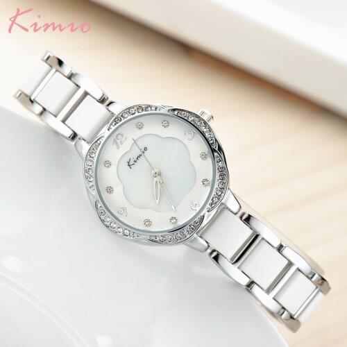 Kimio Brand Fashion Luxury Women Watches Resin Bracelet Strap Quartz Ladies Wristwatches Female Clock Relogio Feminino Gift Box