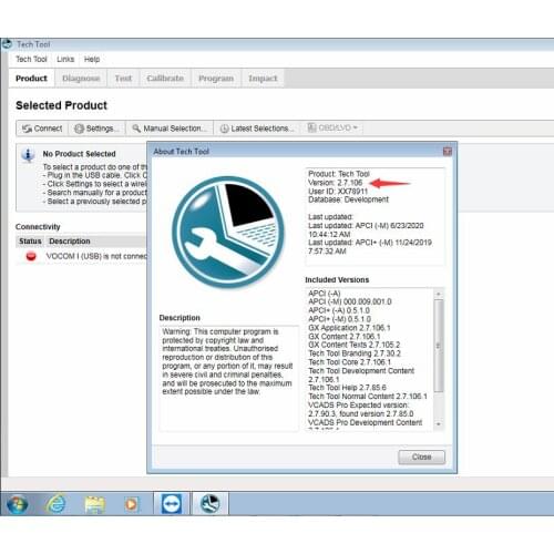 V2.7.106 For-VOLVO ptt Premium Tech Tool dev2 for-volvo truck/excavator FH4 FM EURO6 diagnostic for-volvo vocom 88890300 in HDD