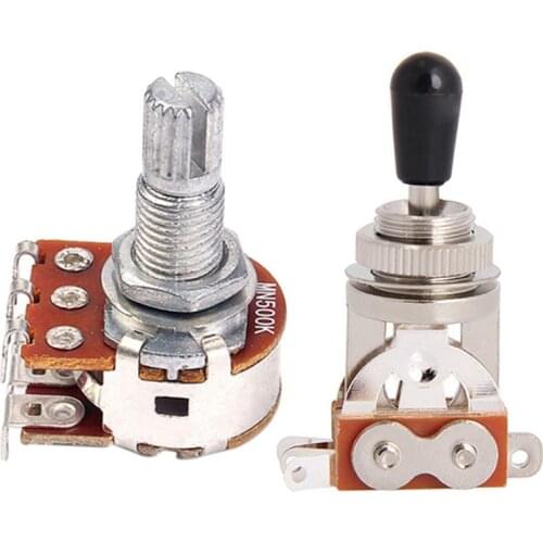 Electric Guitar Toggle Switch 3 Way in Black (Rhythm Treble) with 1Pc MN500K Dual Blend Balance Potentiometer(POT)