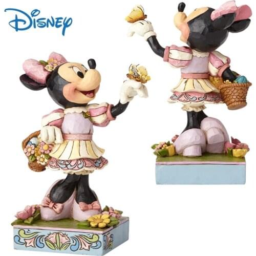 New Disney Genuine Minnie Mouse Action Figure Kawaii Resin Dolls Decor Cute Anime Figures Collection Model Toys Boxed Kids Gifts