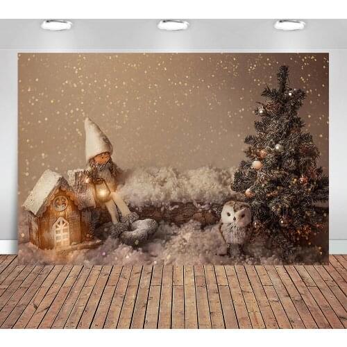 Christmas Trees Photography Photo Background Winter Snowy Glitter Kids Newborn Baby Shower Portrait Decor Backdrop Photo Studio