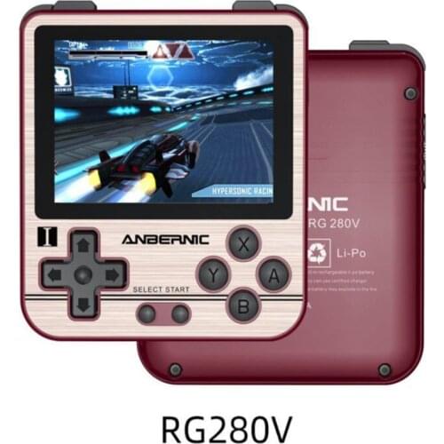ANBERNIC RG280V Retro Game Console 2.8 Inch IPS Screen Portable Mini Handheld Games Player Kids Gift 64G 9000 Gaming Box Bag