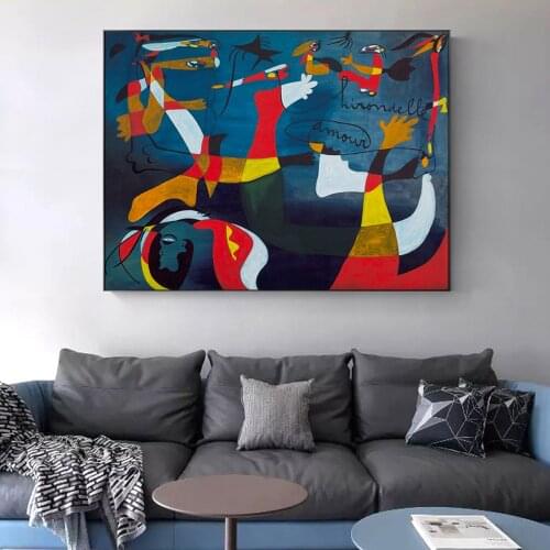 Joan Miro Swallow Love Art Canvas Print Painting Famous Abstract Wall Picture Living Room Home Decoration Poster