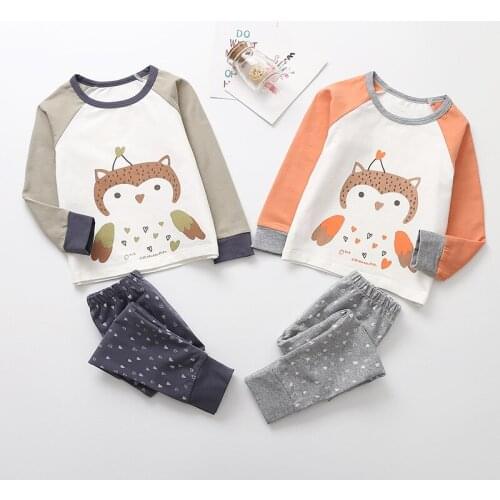 Boys Girls Clothing Set 2-8 Y Winter Autumn Thermal Underwear 2 PCS Set (Top+Long Pant) Cartoon Cotton Kids Warm Underwear Suits