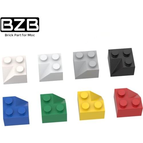 BZB MOC 3046 2x245 Degree Slope Concave Corner Roof Brick Creative High-tech Building Block Model Kids Toy DIY Brick Parts Gift