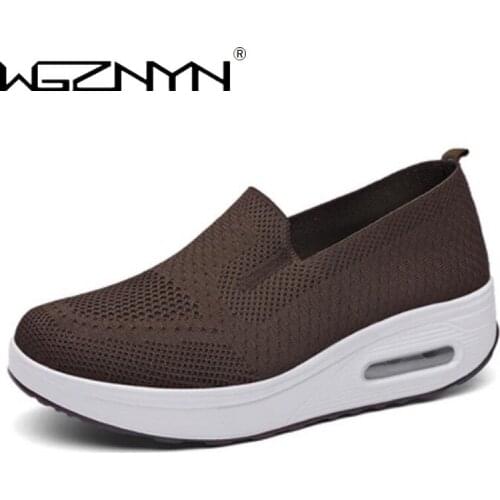 Women Vulcanized Shoes Fashion Toning Shoes Breathable Swing Shoe Outdoor Platforms Womens Casual Female Slimming Wedge Sneakers