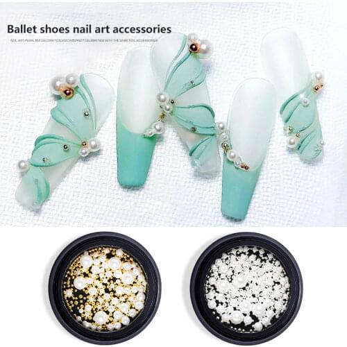 Mini Assorted Stainless Steel Caviar Beads Nail Art Decoration Silver Rose Gold Bead Charm Free Tweezers Point Drill Pen Gluehot