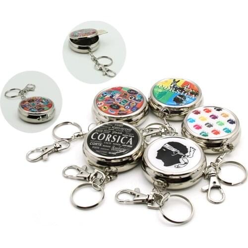 Mini Stainless Steel Cigarette Ashtray Portable Pocket Ashtray/Vehicle Ashtray With Key Chain And Cigarette Snuffer Dropshipping