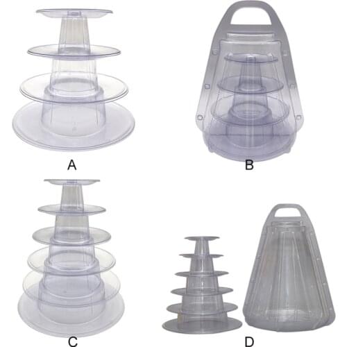 Multitiers Macaron Display Stand Cupcake Tower Rack Cake Stand PVC Tray For Wedding Birthday Cake Decorating Home Tool