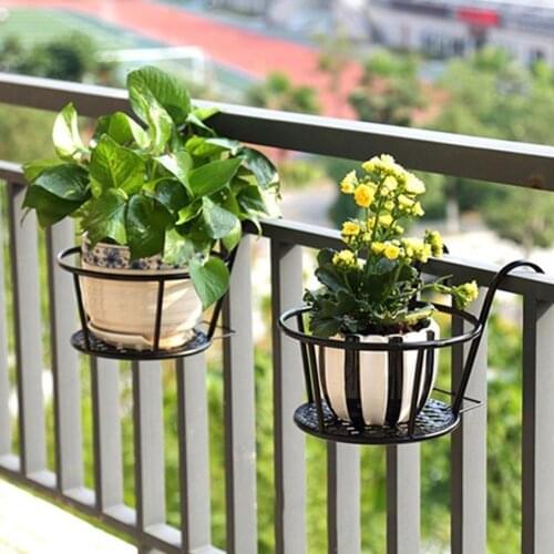 Fashion Wall-Mounted Rack Plant Flower Balcony Garden Bonsai Pot Iron Rack Flowerpot Holder Hook Bracket