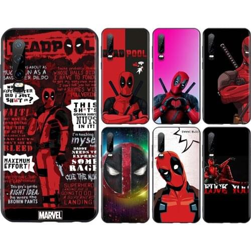 Marvel Deadpool For Huawei P50 P40 P30 P20 P10 P9 P8 Lite E Pro Plus Lite Mini 2019 2017 Black Soft Phone Case
