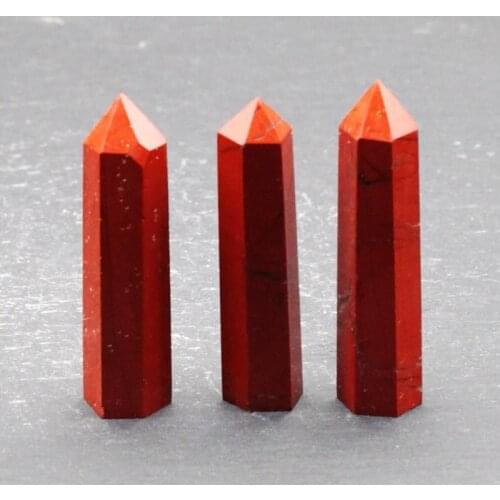 Natural Red Crystal Quartz Reiki Red jasper Points Crystal pillar column Terminated Wand Healing Stone mineral Specimen