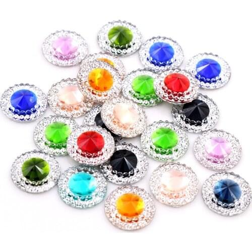 New Fashion 40pcs 12mm 10mm Mixed Color Flat Back Resin Cabochons Cameo