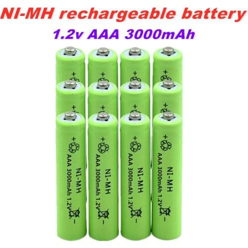 100% New 1.2v NIMH AAA Battery 3000mah Rechargeable Battery ni-mh batteries AAA battery rechargeable for Remote Control Toy