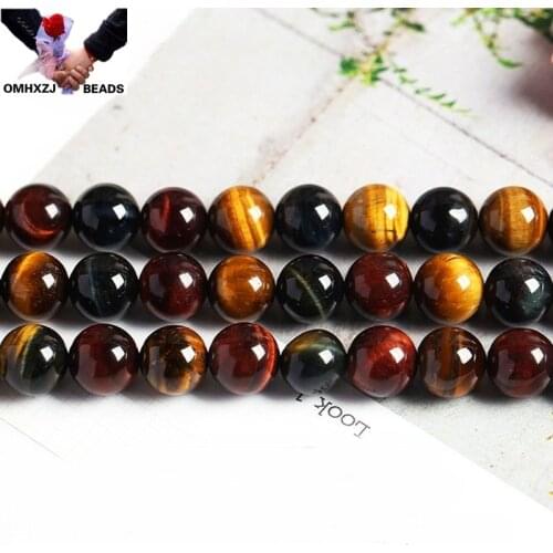 OMH Wholesale JD175 4 6 8 10 12 14mm Jewelry DIY Making Bracelet Necklace Natural AAA Tiger Eye Loose Spacer Faceted Round Beads
