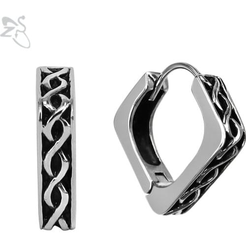 Punk Square Hoop Earring Piercings Women Men Jewelry Stainless Steel Ear Cartilage Earring for Men Fashion Earring Rock Style