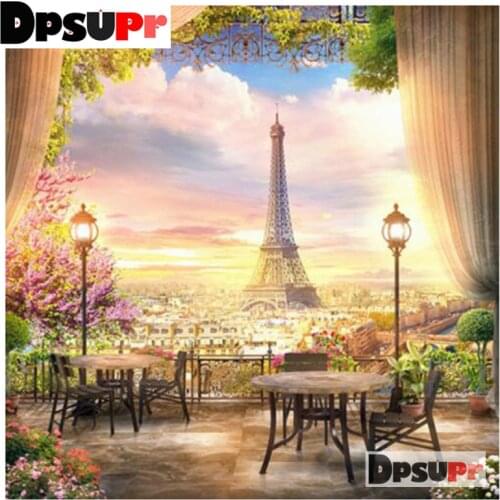 Full 5D DIY Square,Round,Diamond Painting,Cross Stitch kit,-Tower and landscape-Embroidery mosaic,Kids handmade Home Decor