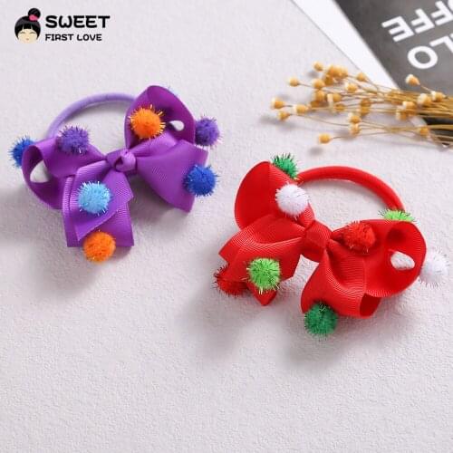 Fashion Ribbon Bow Newborn Headband Soft HairBall Baby Hair Bands Elastic Hairband For Children Hair Accessories For Girls Kids