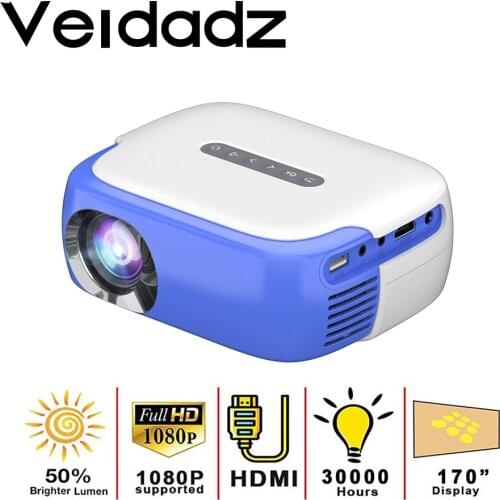 VEIDADZ RD860 Projector Media Player 640*360 Pixels 1080P Full HD Supported with HDMI/USB/AV/Audio Interface for Home Theatre