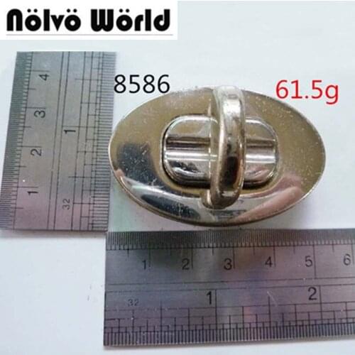 10pcs Ladies Alloy Polished Silver Bags Accessories Buckle Oval Twist Turn Lock Snap Clasps Closure