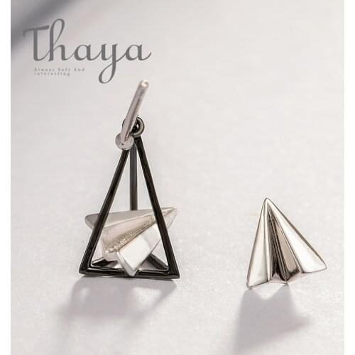 Thaya Paper Airplane Earrings Triangular s925 Silver Ear Stud for Women Simple Elegant Dream Simple Jewelry Personalized