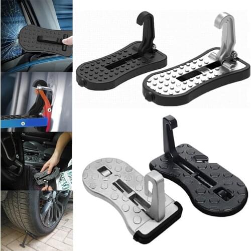 Folding Car Door Step Latch Hook Step Mini Auxiliary Foot Pedal Safety Hammer Universal For Jeep Car Interial Accessories