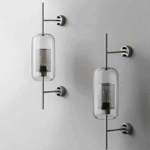 Modern Glass Wall Lamp Nordic Bedside Bedroom Aisle Wall Light Glass Living Room Indoor lamp