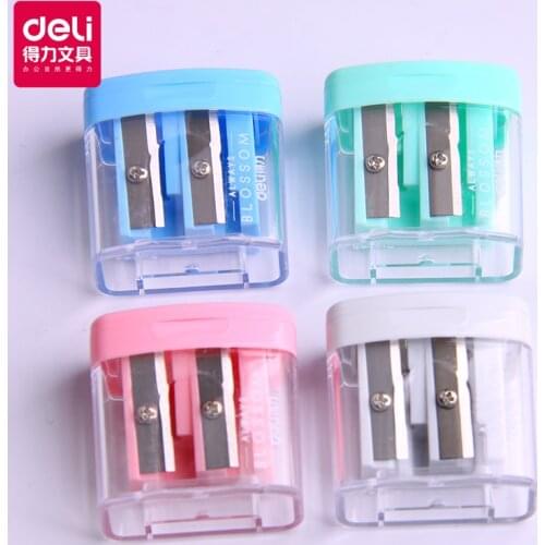 DELI Push Pull Double Pencil Sharpener Single Hole Double Hole Multifunctional School & Office stationery