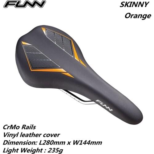 FUNN SKINNY SADDLE MTB Mountain Bike Lightweight Vinyl Leather Crmo Rail AM Enduro Trail Down Hill Bicycle Saddle