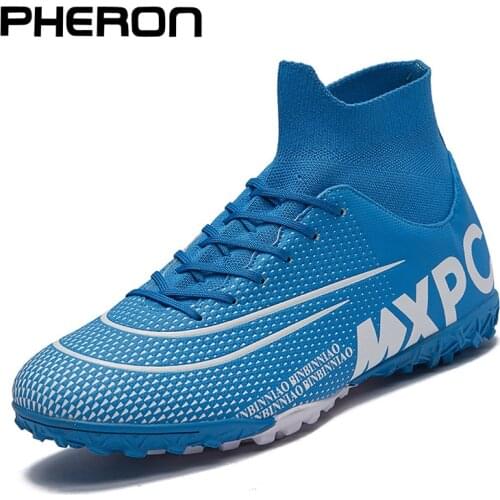 Outdoor Men Soccer Shoes Customize TF and FG Football Boots High Ankle Kids Cleats Training Sport Unisex Training Sneakers