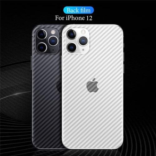 Carbon Fiber Back flim For iphone 12 11 Pro Max 12Mini XR X XS Max 7 8 Plus Phone Back Screen Protector Sticker Transparent Film