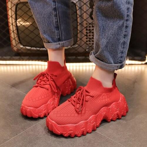 Women Chunky Sneakers New Mesh Breathable Comfortable Platform Shoes Female Fashion All-Match Black Cool Casual Shoes Mujer